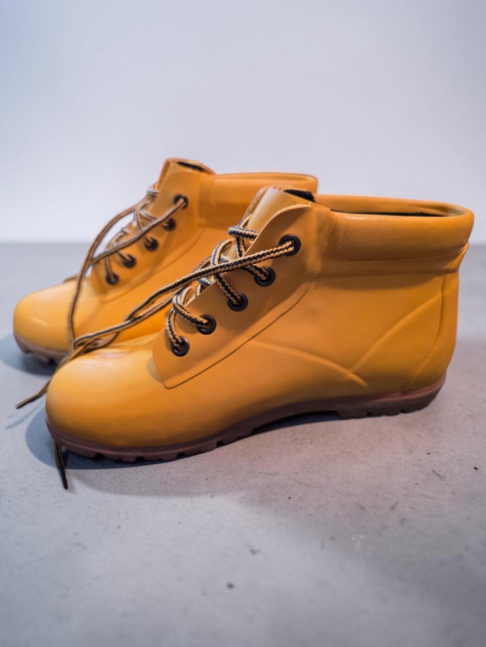 Lands End Yellow Waterproof Lace-Up Ankle Boots